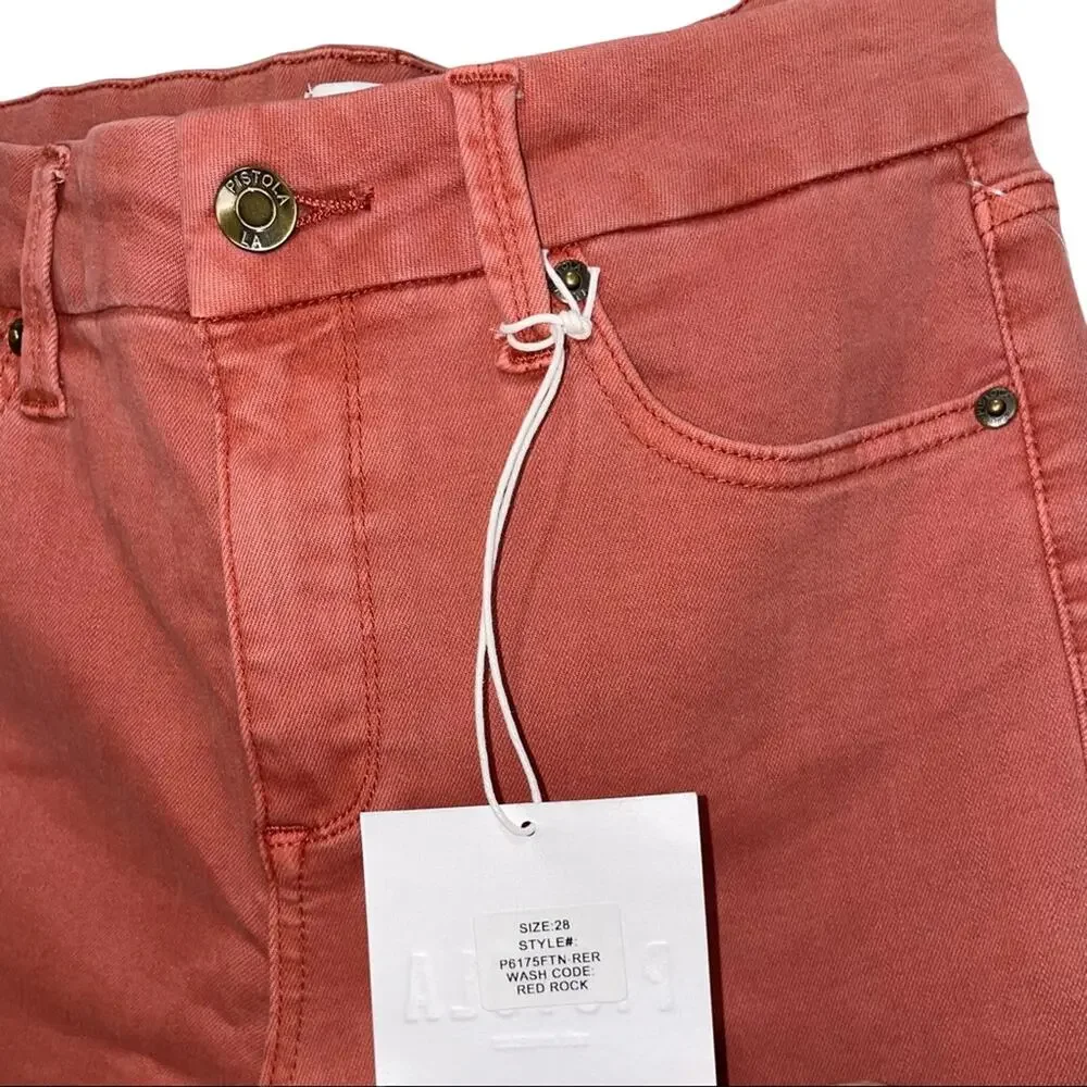 Pistola Slim Straight Scissor Cut Hem Jean 28 Edgy Versatile Designer NEW